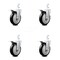 Service Caster 5 Inch Black Poly Wheel Swivel 7/8 Inch Square Stem Caster Set Total Lock Brake SCC-SQTTL20S514-PPUB-BLK-78-4 - alternate 1